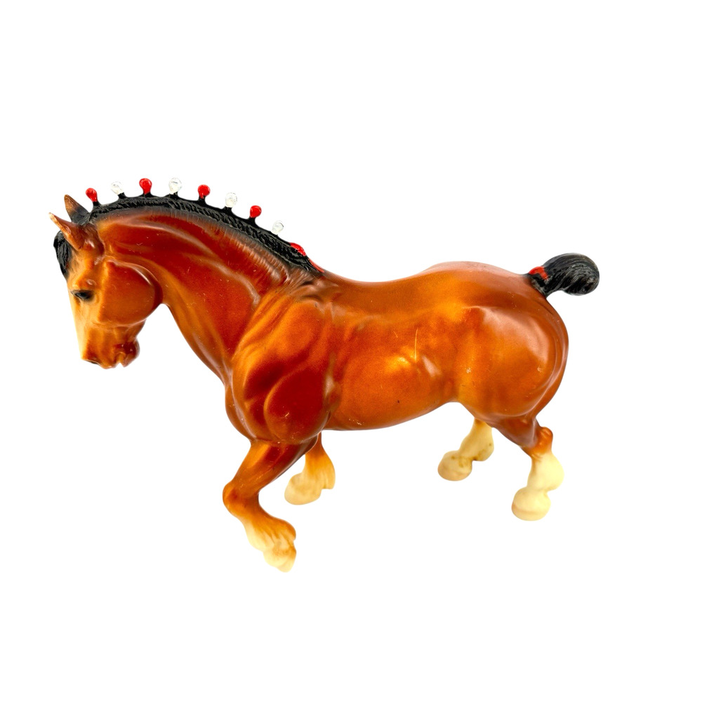 Breyer Traditional Clydesdale Stallion Bay Red/White Ribbons Semi-Glossy #80